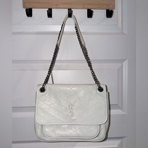 Ivory Quilted Designer Shoulder Bag